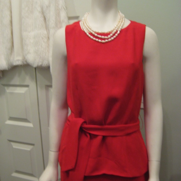 YAIR Dresses & Skirts - RED PEPLUM STYLE ANKLE LENGTH RED DRESS SIZE 8